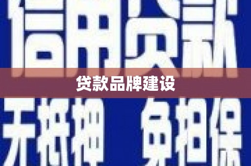 庄浪贷款品牌建设