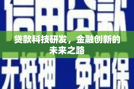 庄浪贷款科技研发，金融创新的未来之路