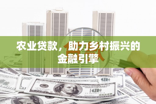 庄浪农业贷款，助力乡村振兴的金融引擎