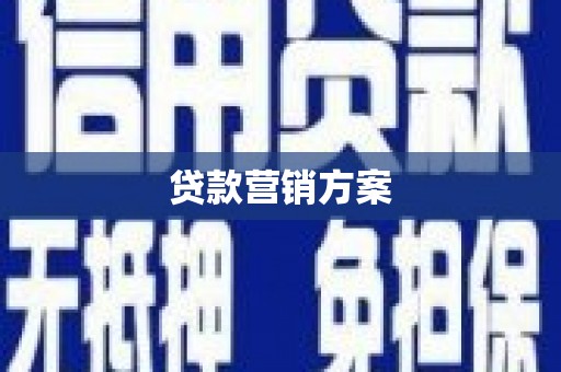 庄浪贷款营销方案