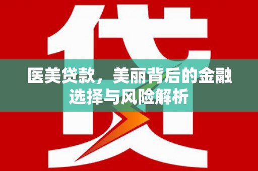 庄浪医美贷款，美丽背后的金融选择与风险解析