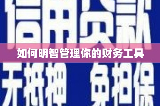 庄浪如何明智管理你的财务工具