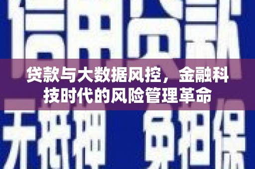 庄浪贷款与大数据风控，金融科技时代的风险管理革命