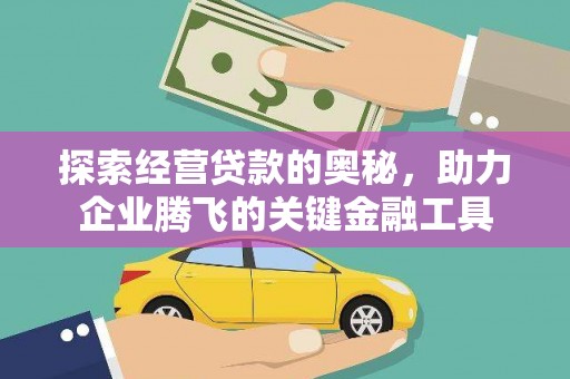 庄浪探索经营贷款的奥秘，助力企业腾飞的关键金融工具