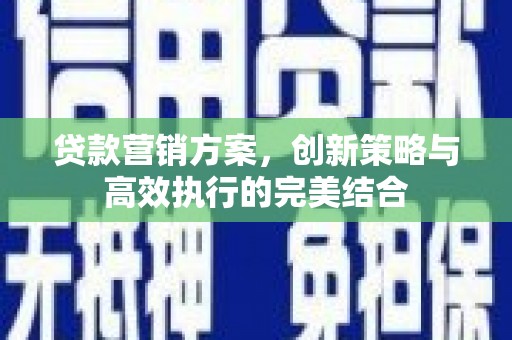 庄浪贷款营销方案，创新策略与高效执行的完美结合