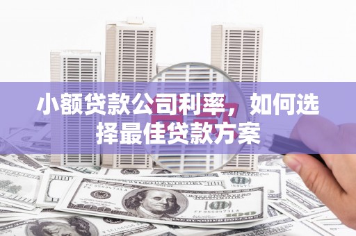 庄浪小额贷款公司利率，如何选择最佳贷款方案