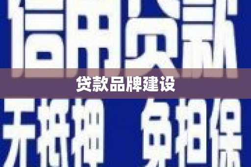 庄浪贷款品牌建设