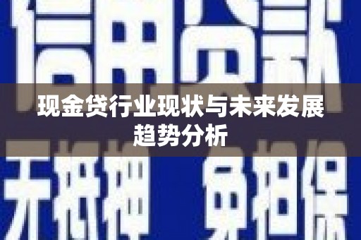 庄浪现金贷行业现状与未来发展趋势分析