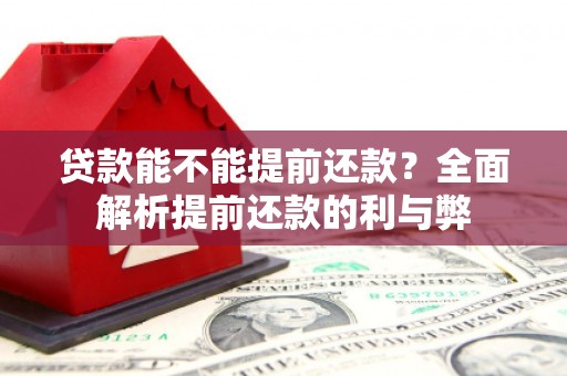 庄浪贷款能不能提前还款？全面解析提前还款的利与弊