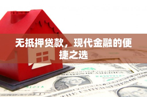 庄浪无抵押贷款，现代金融的便捷之选