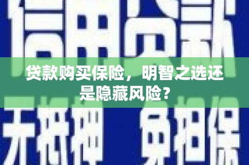 庄浪贷款购买保险，明智之选还是隐藏风险？