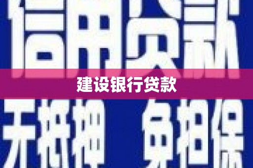庄浪建设银行贷款