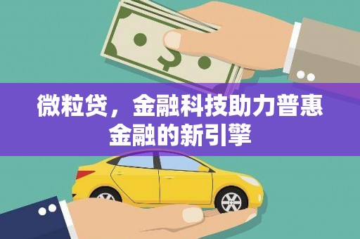 庄浪微粒贷，金融科技助力普惠金融的新引擎
