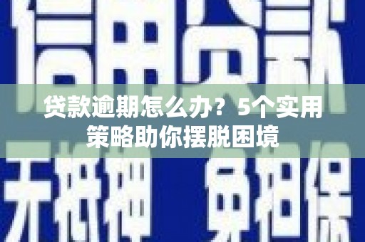 庄浪贷款逾期怎么办？5个实用策略助你摆脱困境