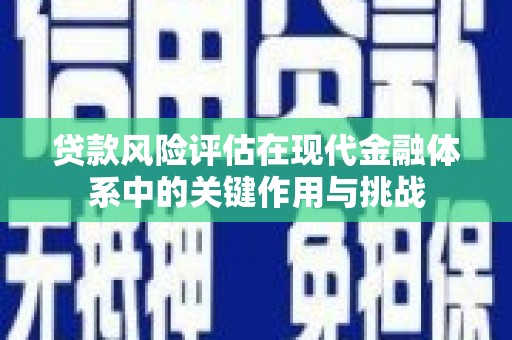 庄浪贷款风险评估在现代金融体系中的关键作用与挑战