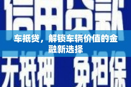 庄浪车抵贷，解锁车辆价值的金融新选择