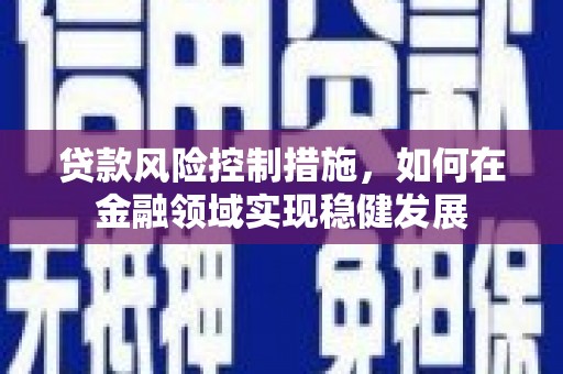 庄浪贷款风险控制措施，如何在金融领域实现稳健发展