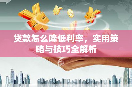 庄浪贷款怎么降低利率，实用策略与技巧全解析