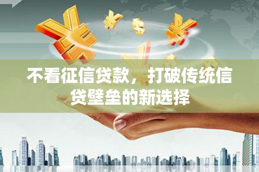 庄浪不看征信贷款，打破传统信贷壁垒的新选择