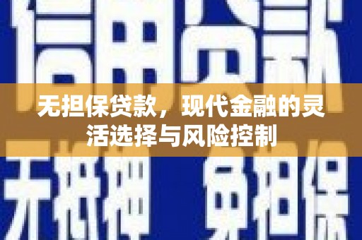 庄浪无担保贷款，现代金融的灵活选择与风险控制