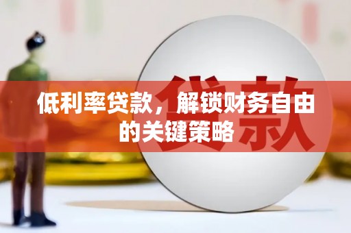 庄浪低利率贷款，解锁财务自由的关键策略