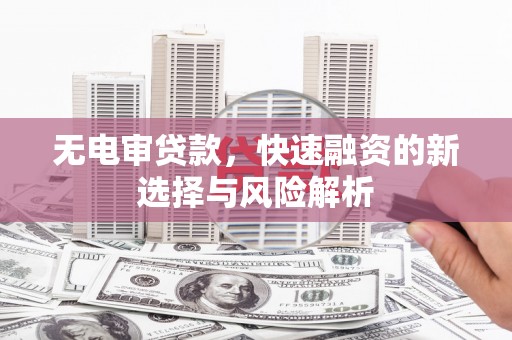 庄浪无电审贷款，快速融资的新选择与风险解析