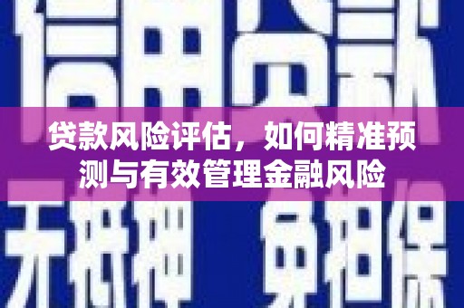 庄浪贷款风险评估，如何精准预测与有效管理金融风险