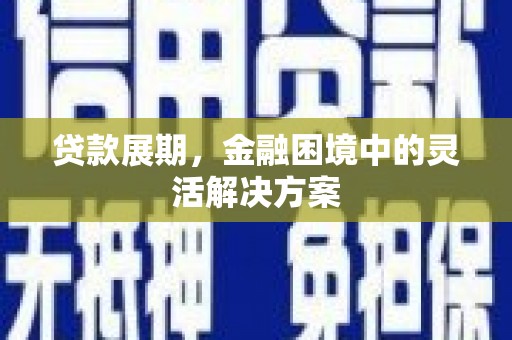 庄浪贷款展期，金融困境中的灵活解决方案