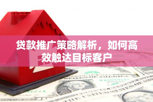 庄浪贷款推广策略解析，如何高效触达目标客户