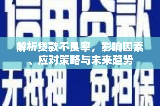 庄浪解析贷款不良率，影响因素、应对策略与未来趋势
