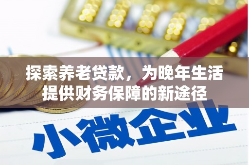 庄浪探索养老贷款，为晚年生活提供财务保障的新途径