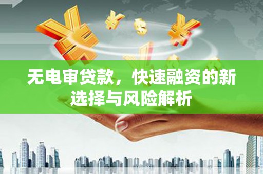 庄浪无电审贷款，快速融资的新选择与风险解析