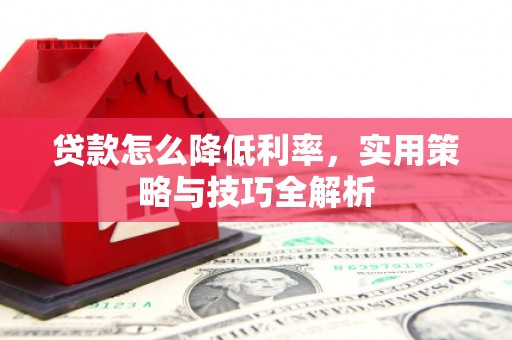 庄浪贷款怎么降低利率，实用策略与技巧全解析