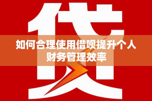 庄浪如何合理使用借呗提升个人财务管理效率