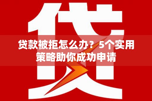 庄浪贷款被拒怎么办？5个实用策略助你成功申请