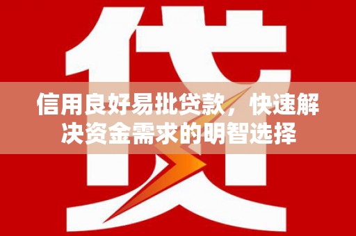 庄浪信用良好易批贷款，快速解决资金需求的明智选择