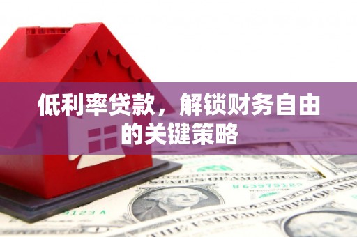庄浪低利率贷款，解锁财务自由的关键策略