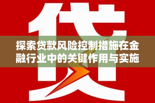 庄浪探索贷款风险控制措施在金融行业中的关键作用与实施策略