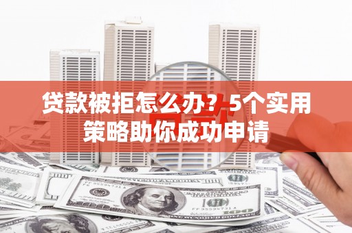庄浪贷款被拒怎么办？5个实用策略助你成功申请