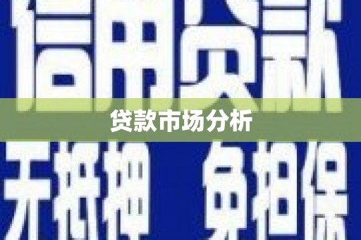 庄浪贷款市场分析
