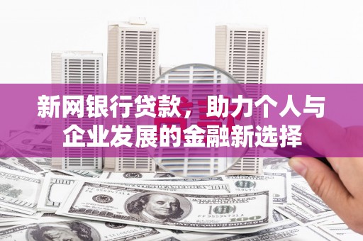 庄浪新网银行贷款，助力个人与企业发展的金融新选择