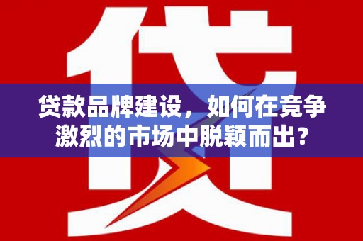 庄浪贷款品牌建设，如何在竞争激烈的市场中脱颖而出？