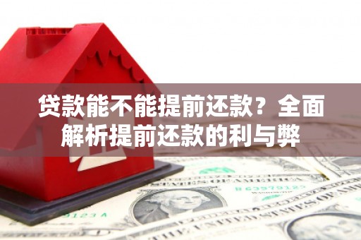 庄浪贷款能不能提前还款？全面解析提前还款的利与弊