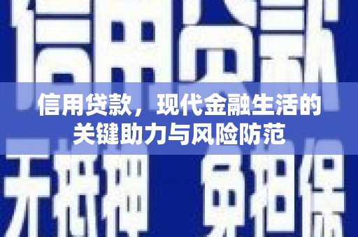 庄浪信用贷款，现代金融生活的关键助力与风险防范