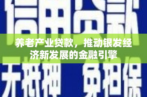 庄浪养老产业贷款，推动银发经济新发展的金融引擎