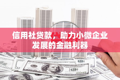 庄浪信用社贷款，助力小微企业发展的金融利器