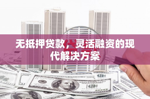 庄浪无抵押贷款，灵活融资的现代解决方案