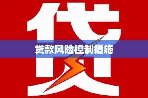 庄浪贷款风险控制措施