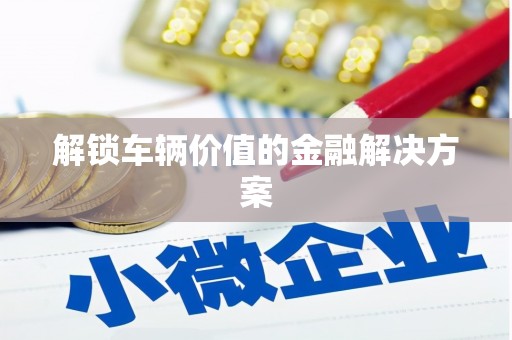 庄浪解锁车辆价值的金融解决方案
