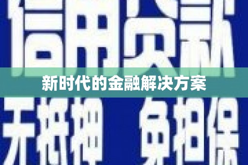庄浪新时代的金融解决方案
